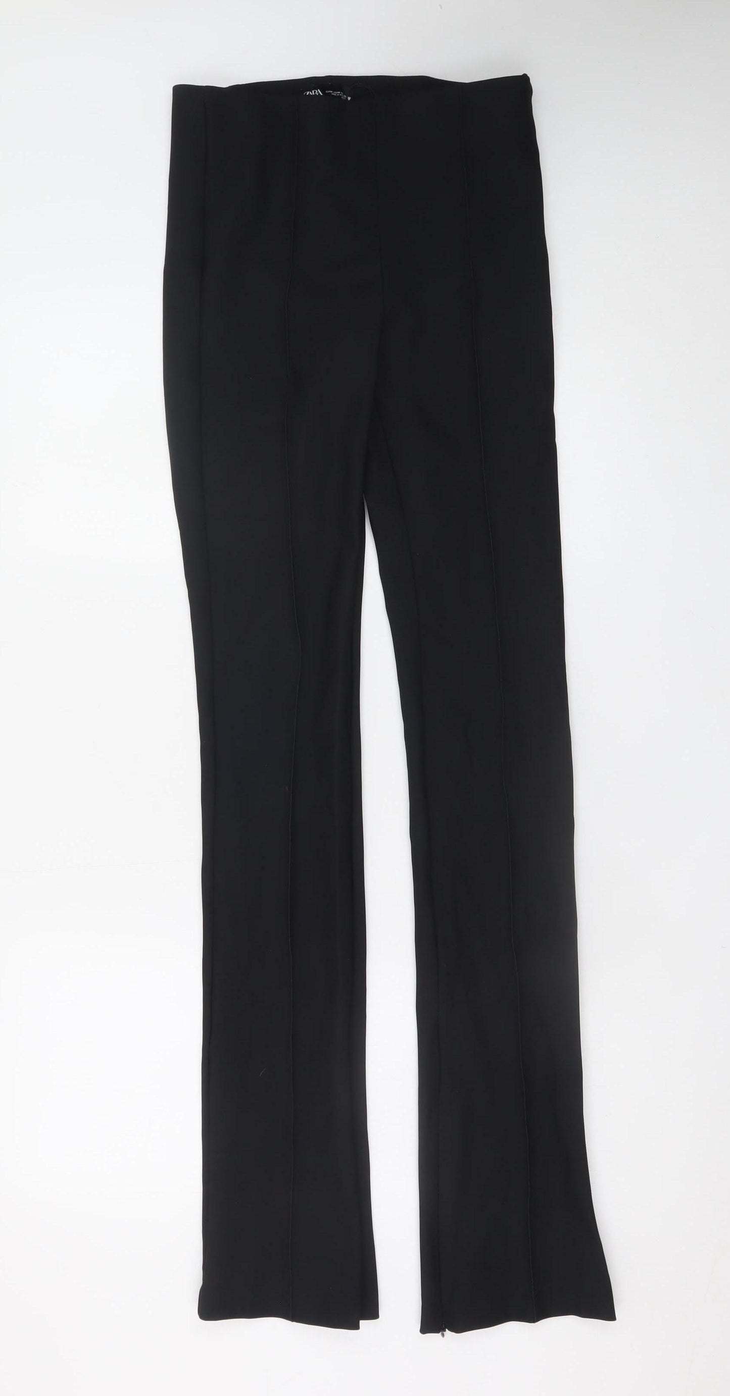 Zara Women’s Black Slim Flared Stretch Trousers Size M