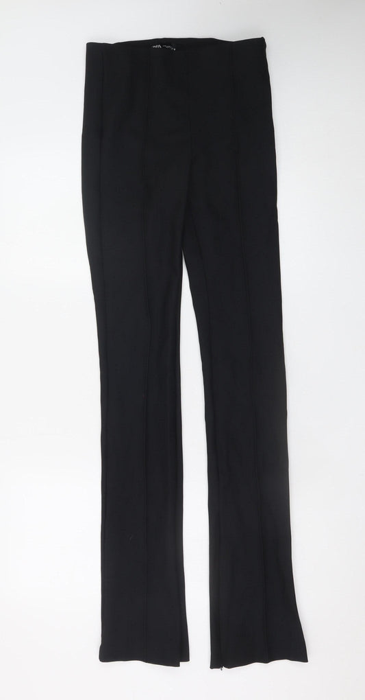 Zara Women’s Black Slim Flared Stretch Trousers Size M