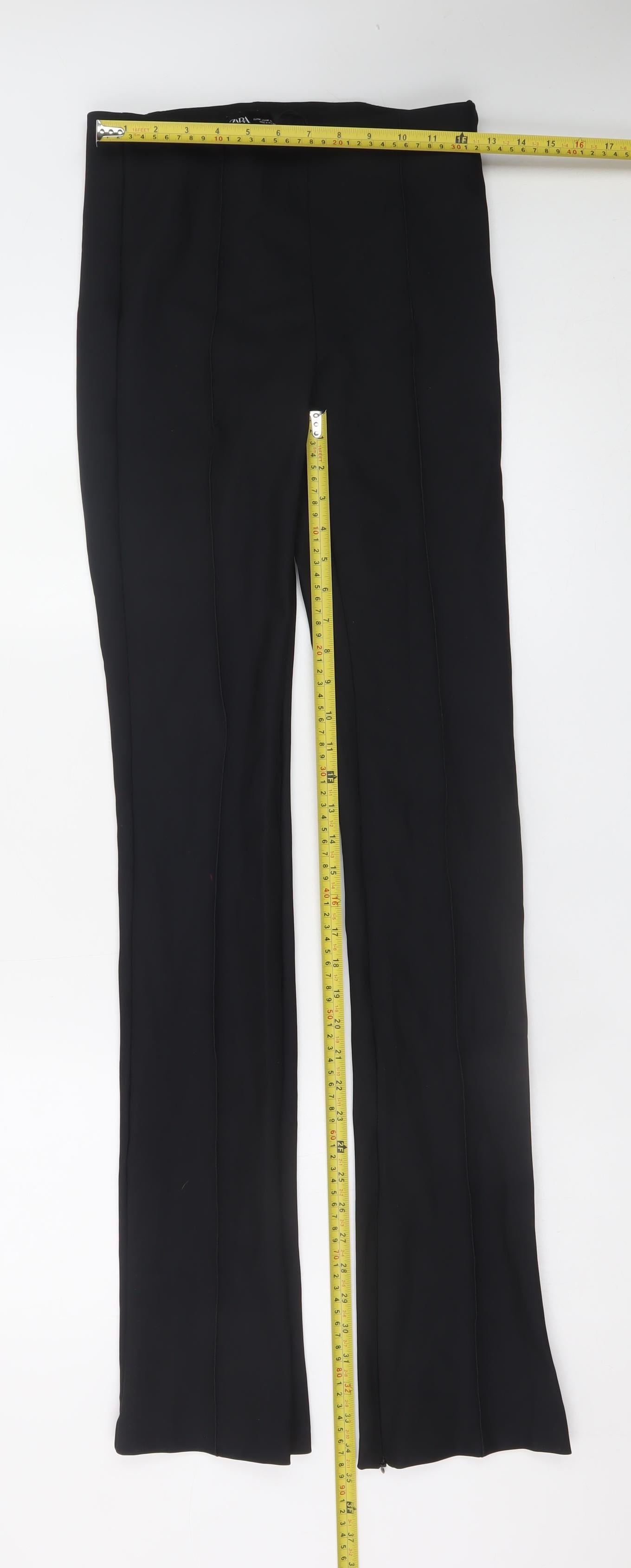 Zara Women’s Black Slim Flared Stretch Trousers Size M