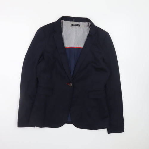 Dunnes Women’s Navy Blue Blazer Size 12 Regular Fit Business Jacket