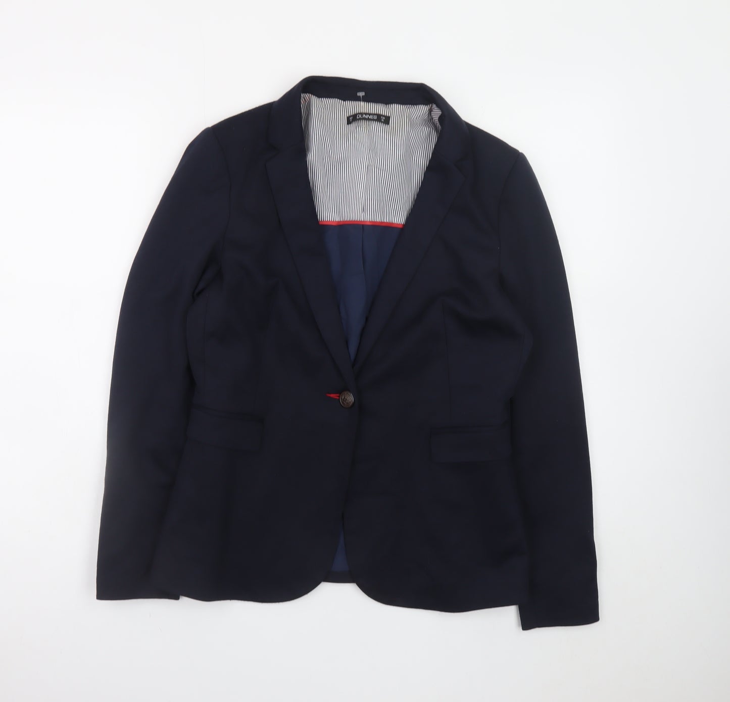 Dunnes Women’s Navy Blue Blazer Size 12 Regular Fit Business Jacket