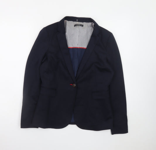 Dunnes Women’s Navy Blue Blazer Size 12 Regular Fit Business Jacket