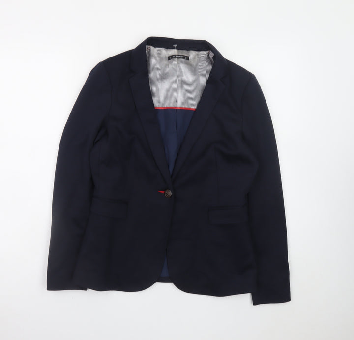 Dunnes Women’s Navy Blue Blazer Size 12 Regular Fit Business Jacket