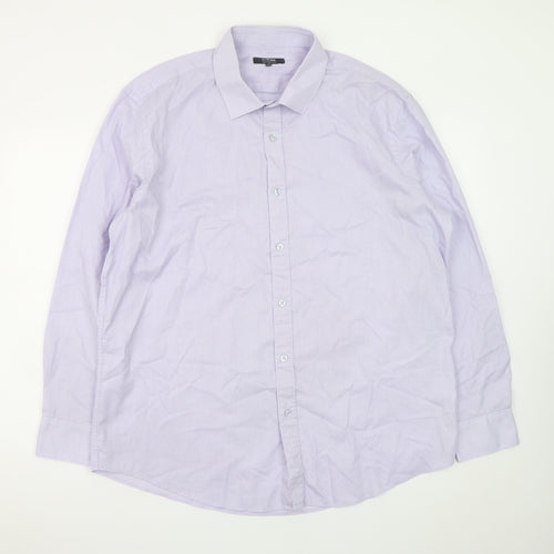 Dunnes Stores Men's Lilac Check Formal Dress Shirt 17.5in Collar 44-45cm