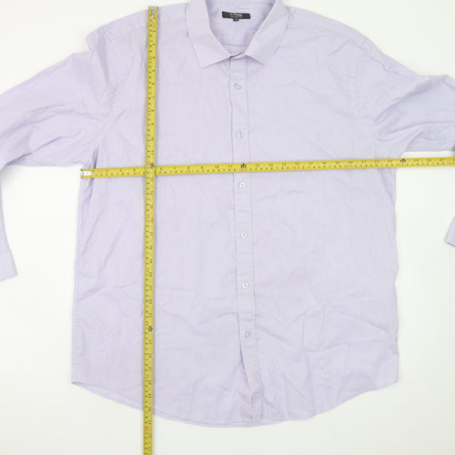 Dunnes Stores Men's Lilac Check Formal Dress Shirt 17.5in Collar 44-45cm