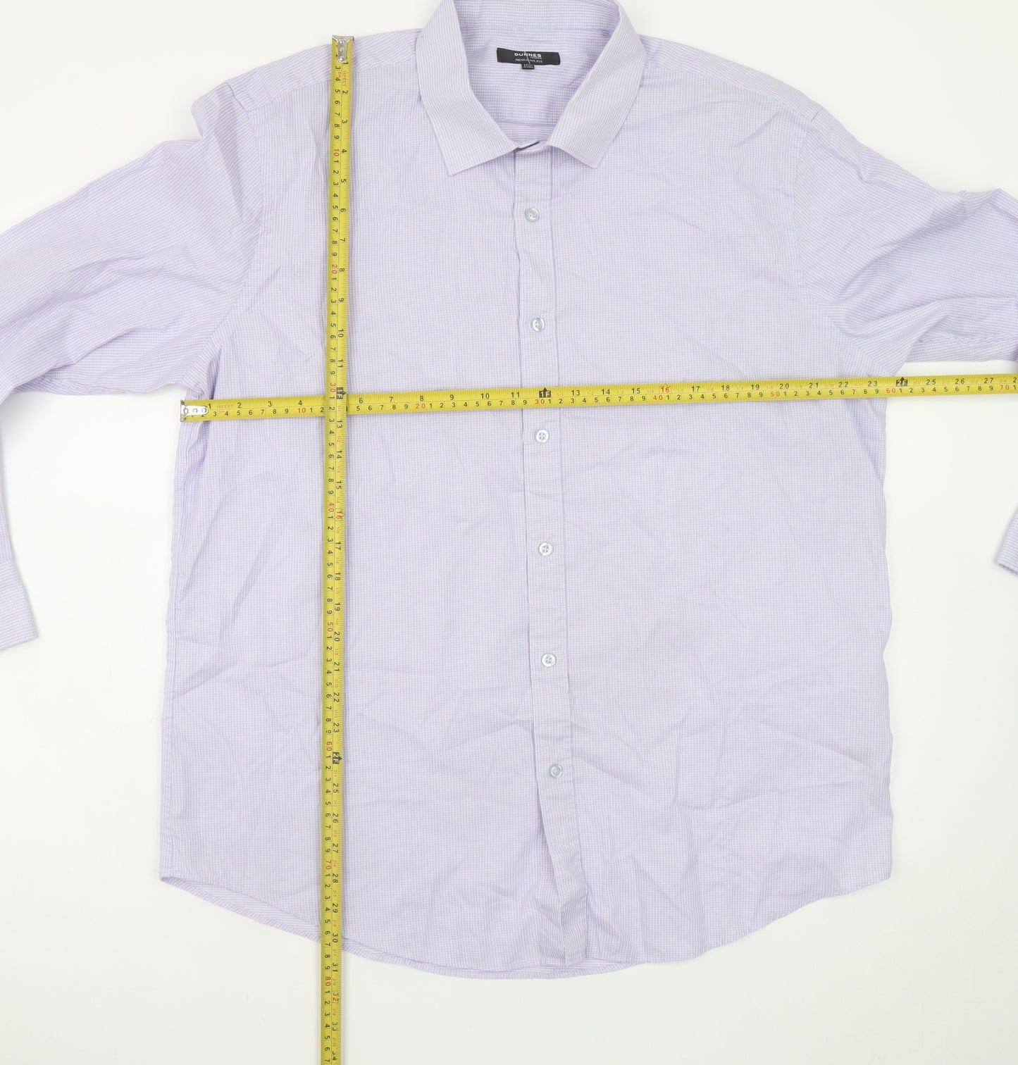 Dunnes Stores Men's Lilac Check Formal Dress Shirt 17.5in Collar 44-45cm