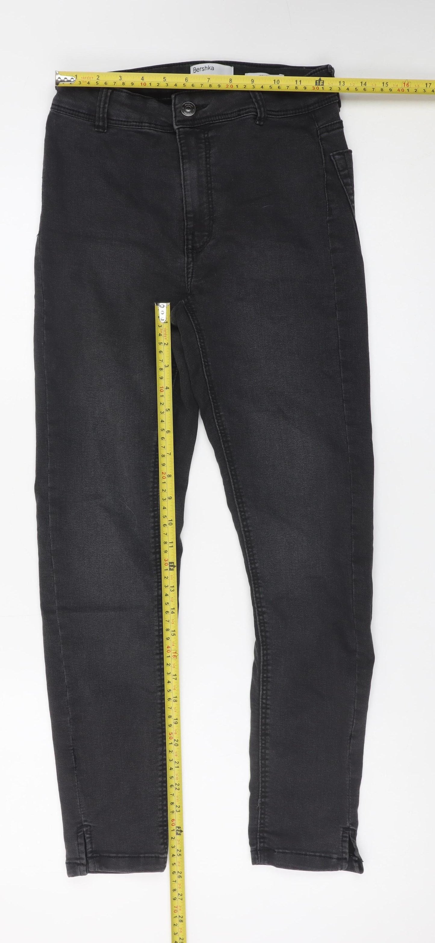 Bershka Women Black Size 10 Skinny High Rise Jeans