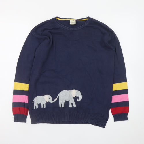 Frugi Women’s Navy Organic Cotton Elephant Jumper Size 10