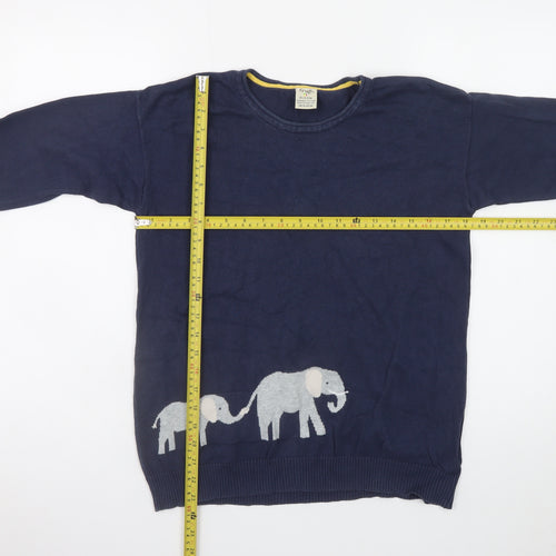 Frugi Women’s Navy Organic Cotton Elephant Jumper Size 10