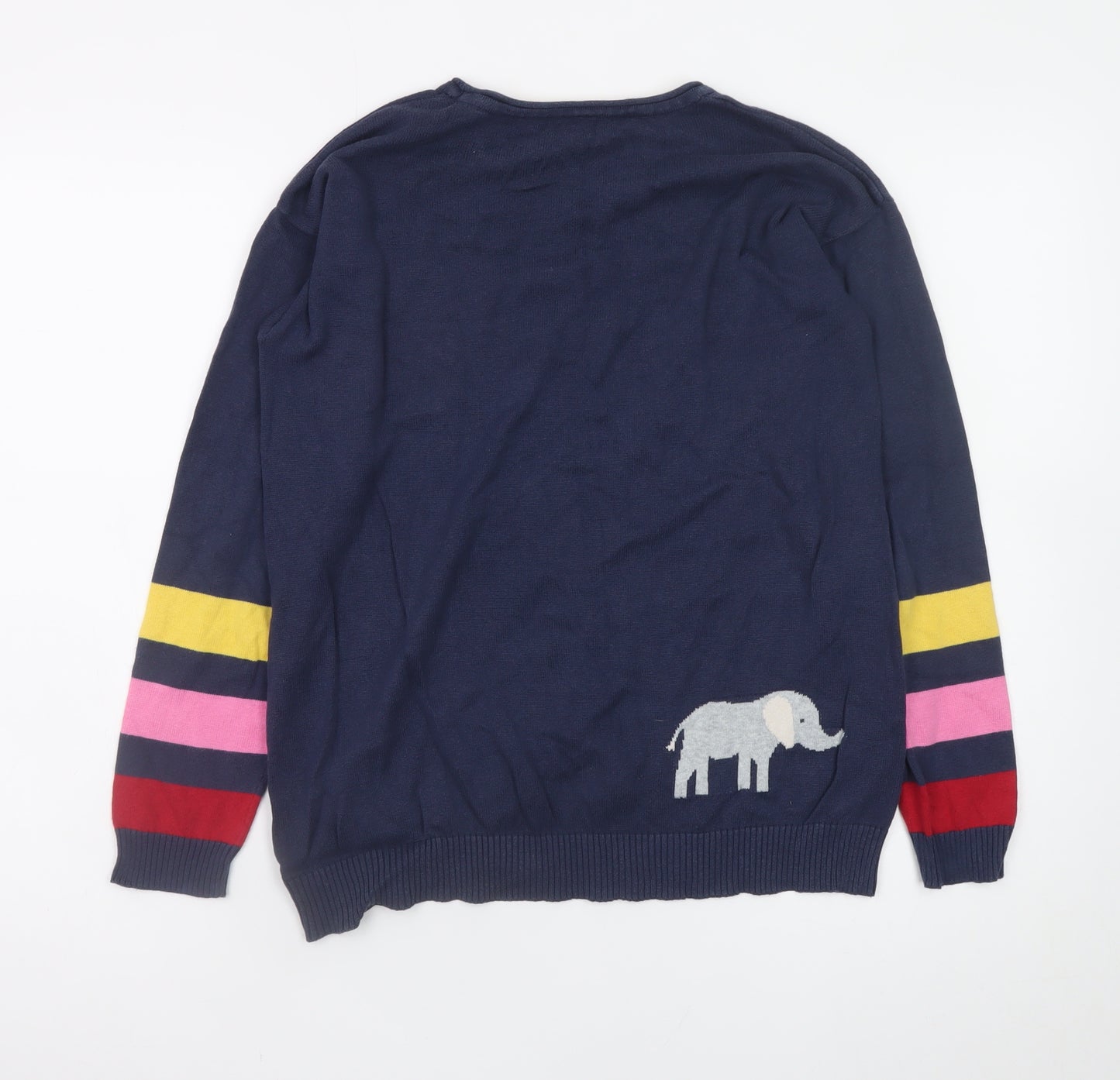 Frugi Women’s Navy Organic Cotton Elephant Jumper Size 10