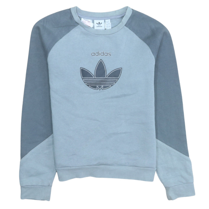 adidas Boys Grey Colourblock Pullover Sweatshirt 13-14 Years