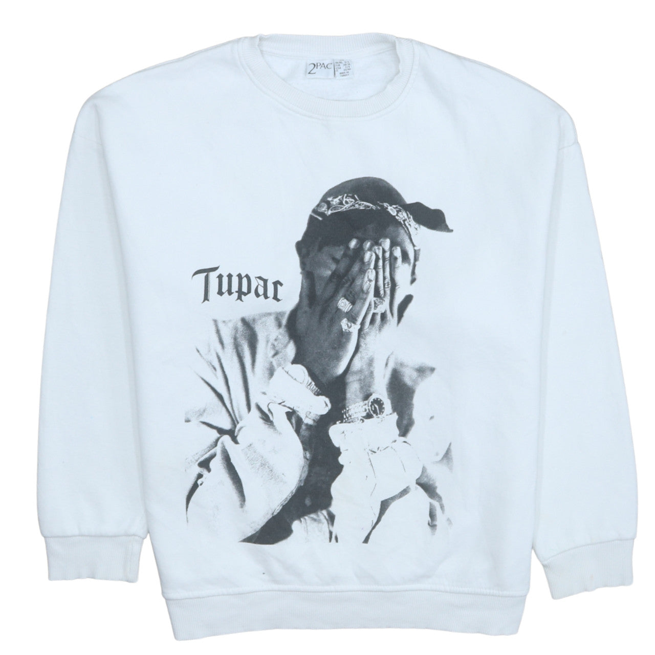 2Pac Women’s White Graphic Pullover Sweatshirt Size 6/8
