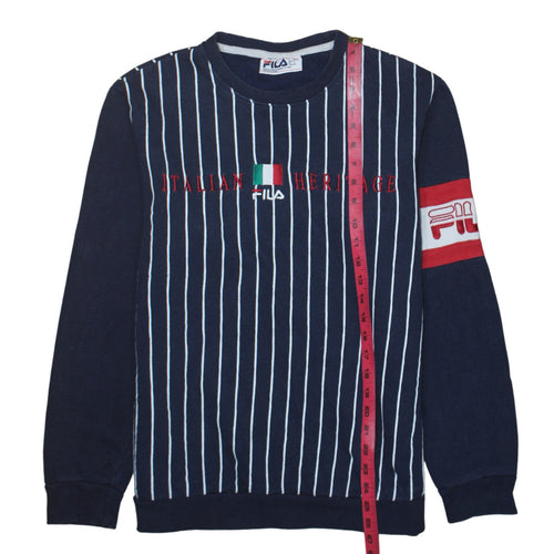 FILA Men's Blue Striped Italian Heritage Sweatshirt Size S