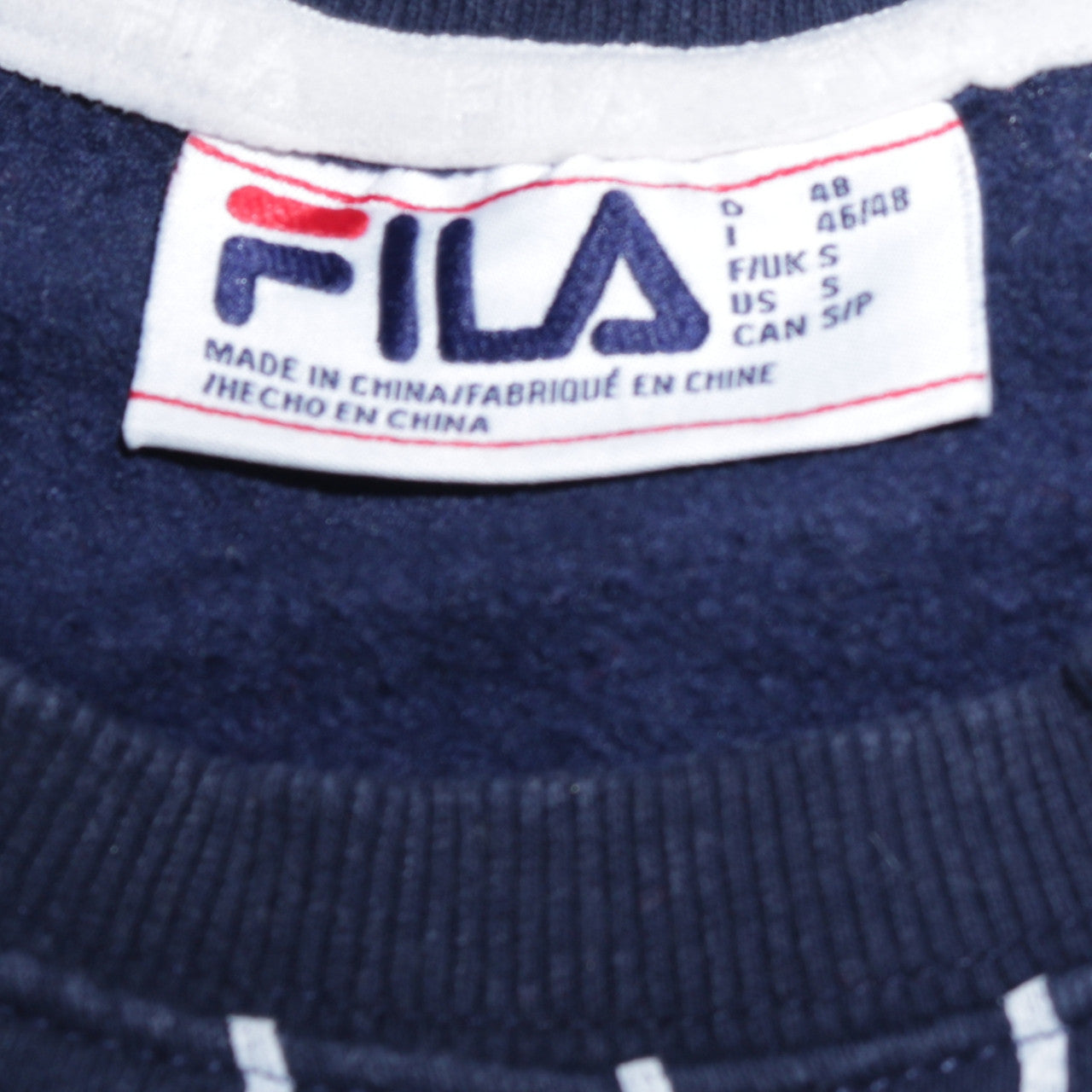 FILA Men's Blue Striped Italian Heritage Sweatshirt Size S