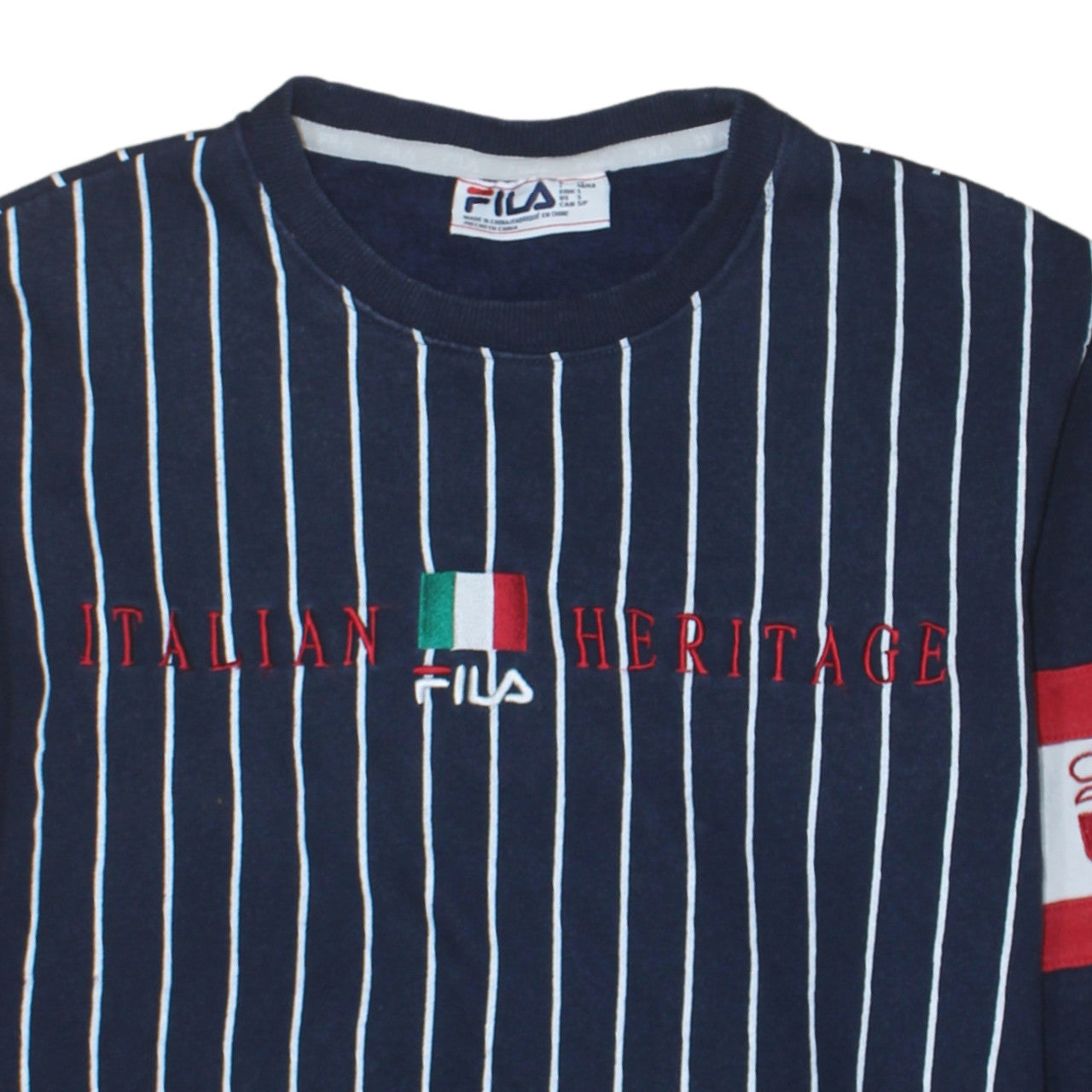 FILA Men's Blue Striped Italian Heritage Sweatshirt Size S