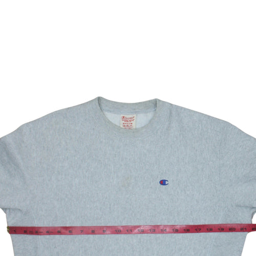 Champion Men's Grey Reverse Weave Crew Neck Sweatshirt Medium
