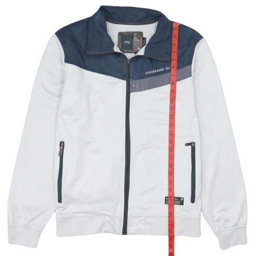 G-Star Raw Men's White & Navy Full Zip Sweatshirt XL