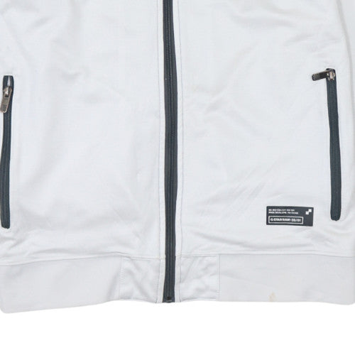G-Star Raw Men's White & Navy Full Zip Sweatshirt XL