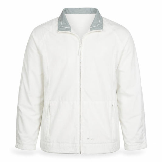 Front view of Champion Men's White Lightweight Windbreaker Jacket L