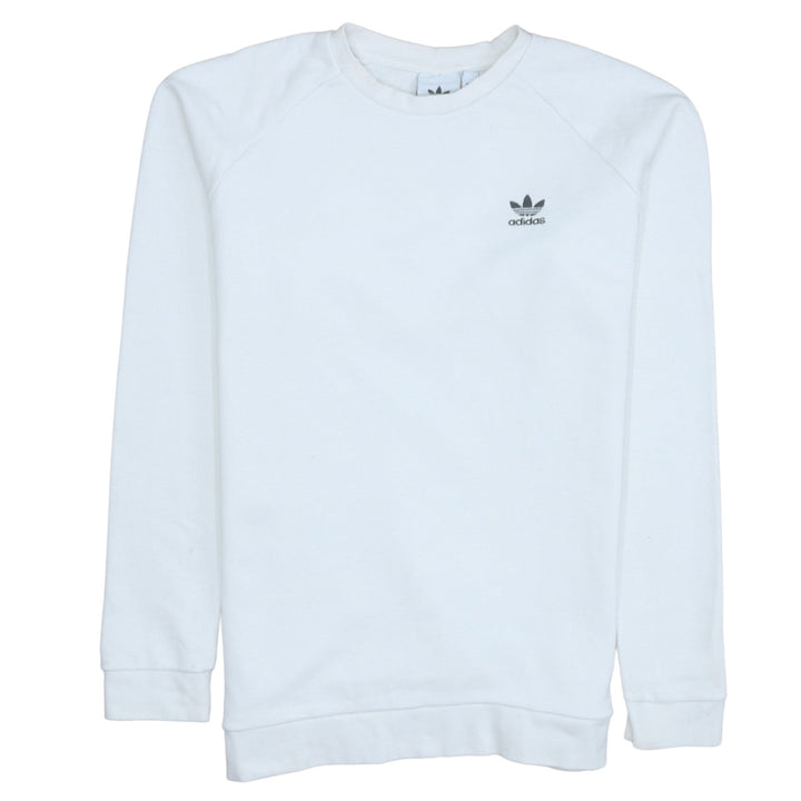 Adidas Men's White Crew Neck Pullover Sweatshirt Size M