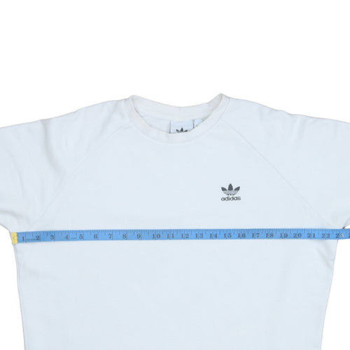 Adidas Men's White Crew Neck Pullover Sweatshirt Size M