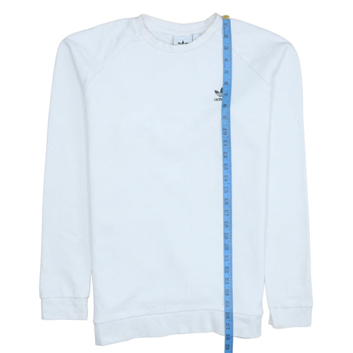 Adidas Men's White Crew Neck Pullover Sweatshirt Size M