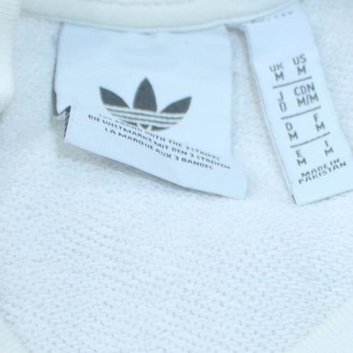 Adidas Men's White Crew Neck Pullover Sweatshirt Size M