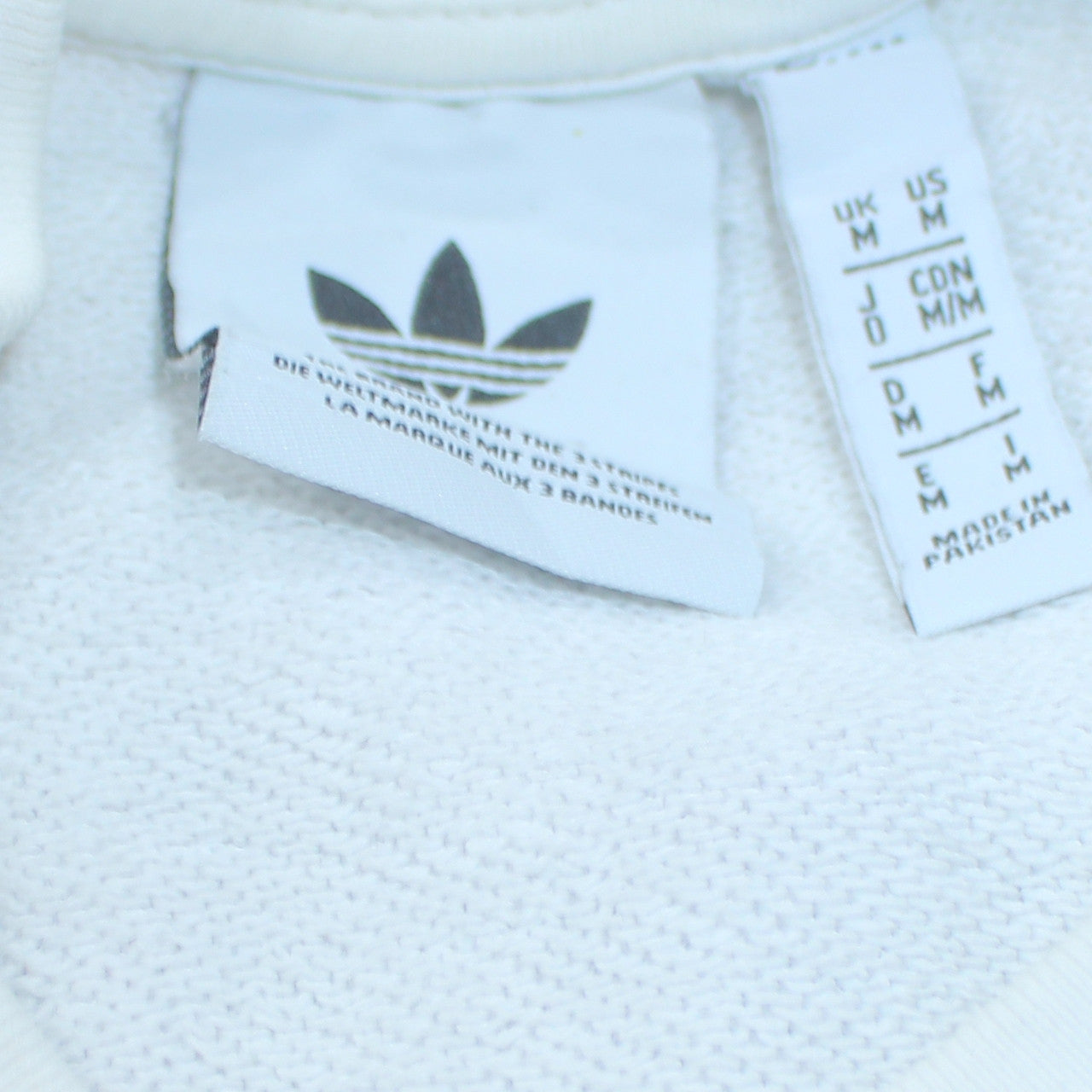 Adidas Men's White Crew Neck Pullover Sweatshirt Size M