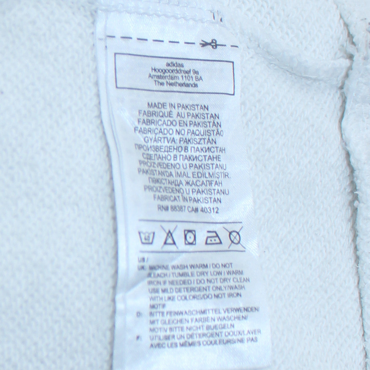 Adidas Men's White Crew Neck Pullover Sweatshirt Size M