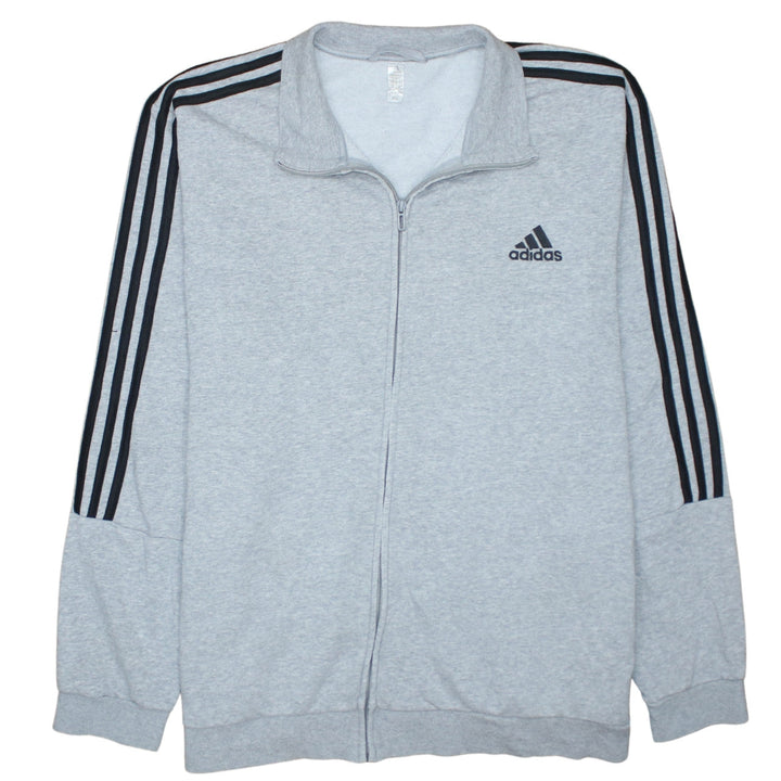 Adidas Mens Grey Full Zip Sweatshirt Size L Sports Style