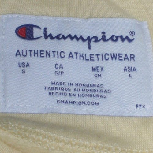 Champion Men's Beige Small Crew Neck Pullover Sweatshirt