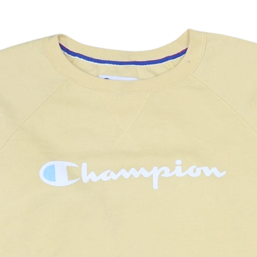 Champion Men's Beige Small Crew Neck Pullover Sweatshirt