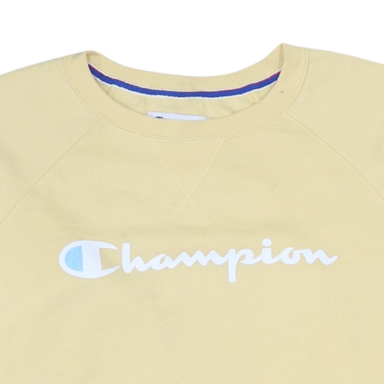 Champion Men's Beige Small Crew Neck Pullover Sweatshirt