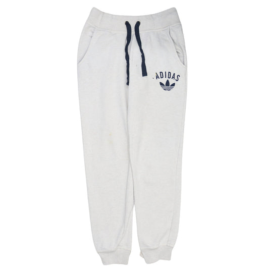 Adidas Womens White Jogger Sweatpants Size 12 Elastic Waist Comfort Fit