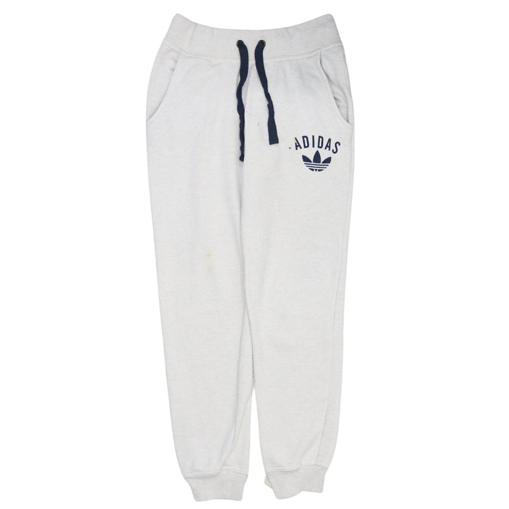 Adidas Womens White Jogger Sweatpants Size 12 Elastic Waist Comfort Fit