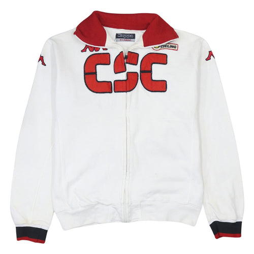 Kappa Mens White XL Full Zip Cycling Logo Sweatshirt