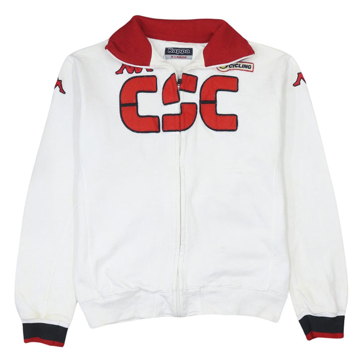 Kappa Mens White XL Full Zip Cycling Logo Sweatshirt