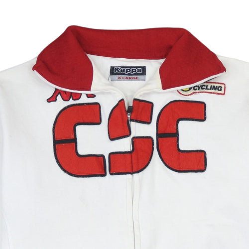 Kappa Mens White XL Full Zip Cycling Logo Sweatshirt