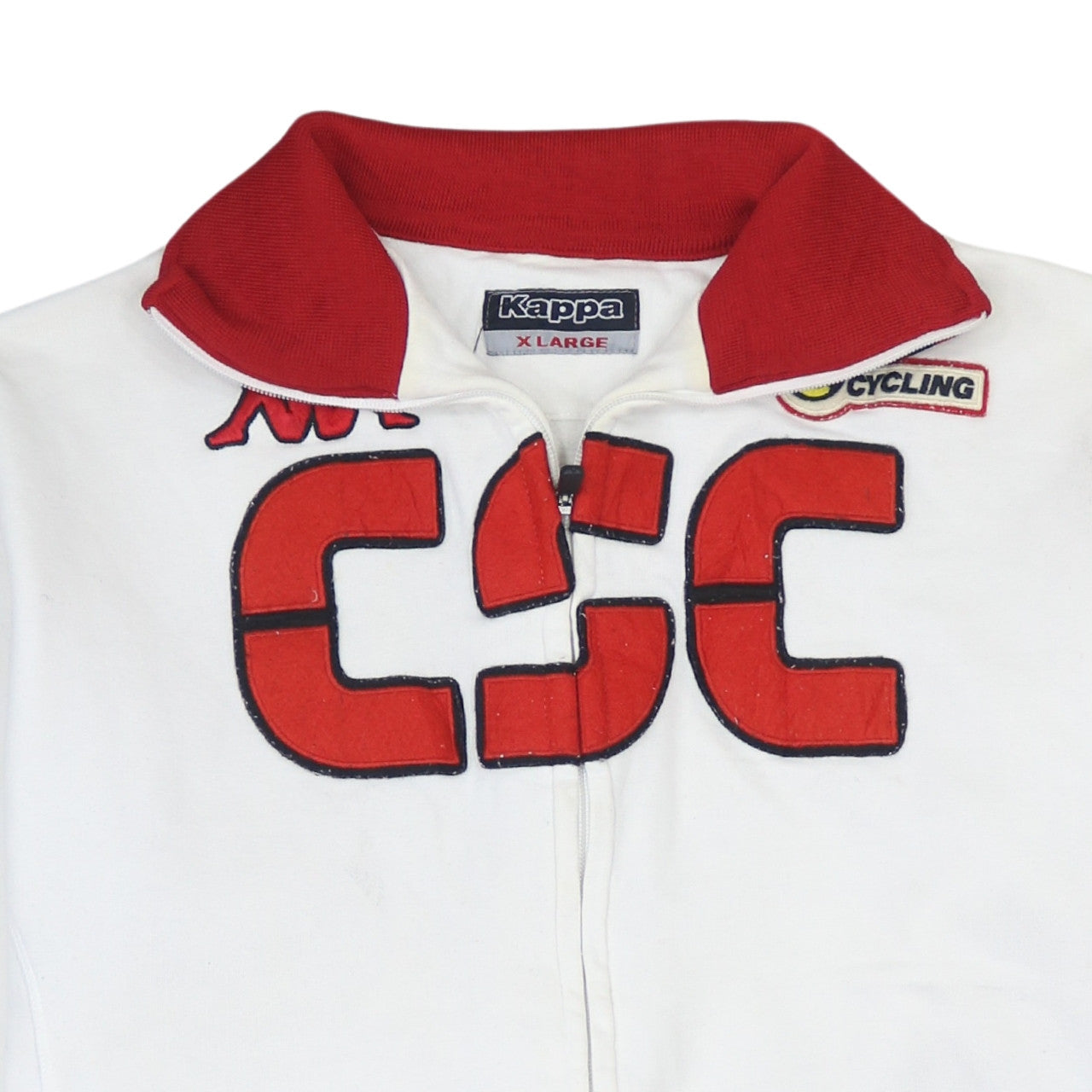 Kappa Mens White XL Full Zip Cycling Logo Sweatshirt
