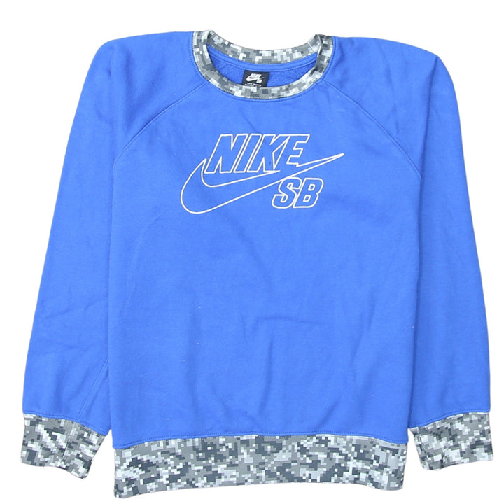 Nike SB Boys Blue Crew Neck Sweatshirt XL 13-15 Years Camo Trim