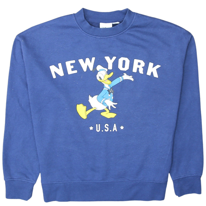 Disney Primark Women Blue Donald Duck New York Sweatshirt Size S