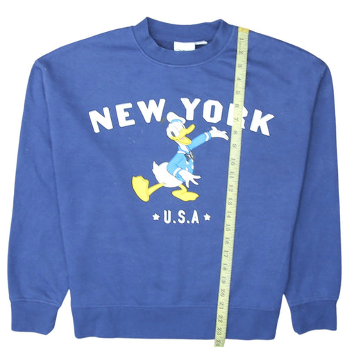 Disney Primark Women Blue Donald Duck New York Sweatshirt Size S