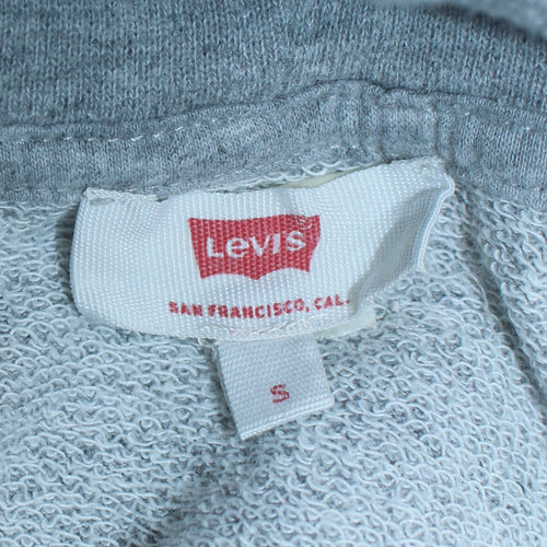 Levi's Men's Grey Pullover Hoodie Size S Logo Fleece Sweatshirt