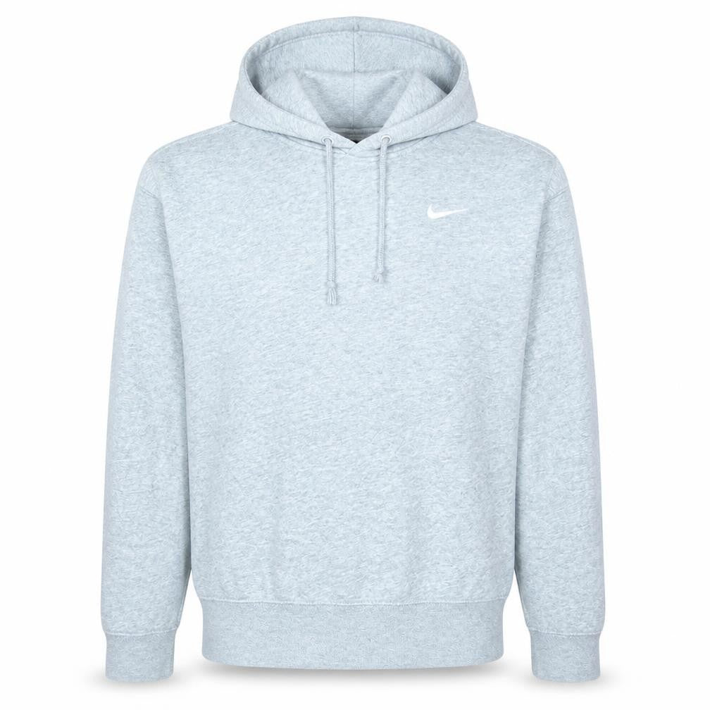 Front view of Nike Men's Grey Pullover Hoodie, size S, Regular Fit Fleece