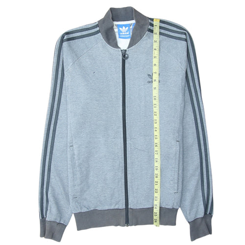 Adidas Men's Grey Full Zip Sweatshirt Small Classic Logo Track Style