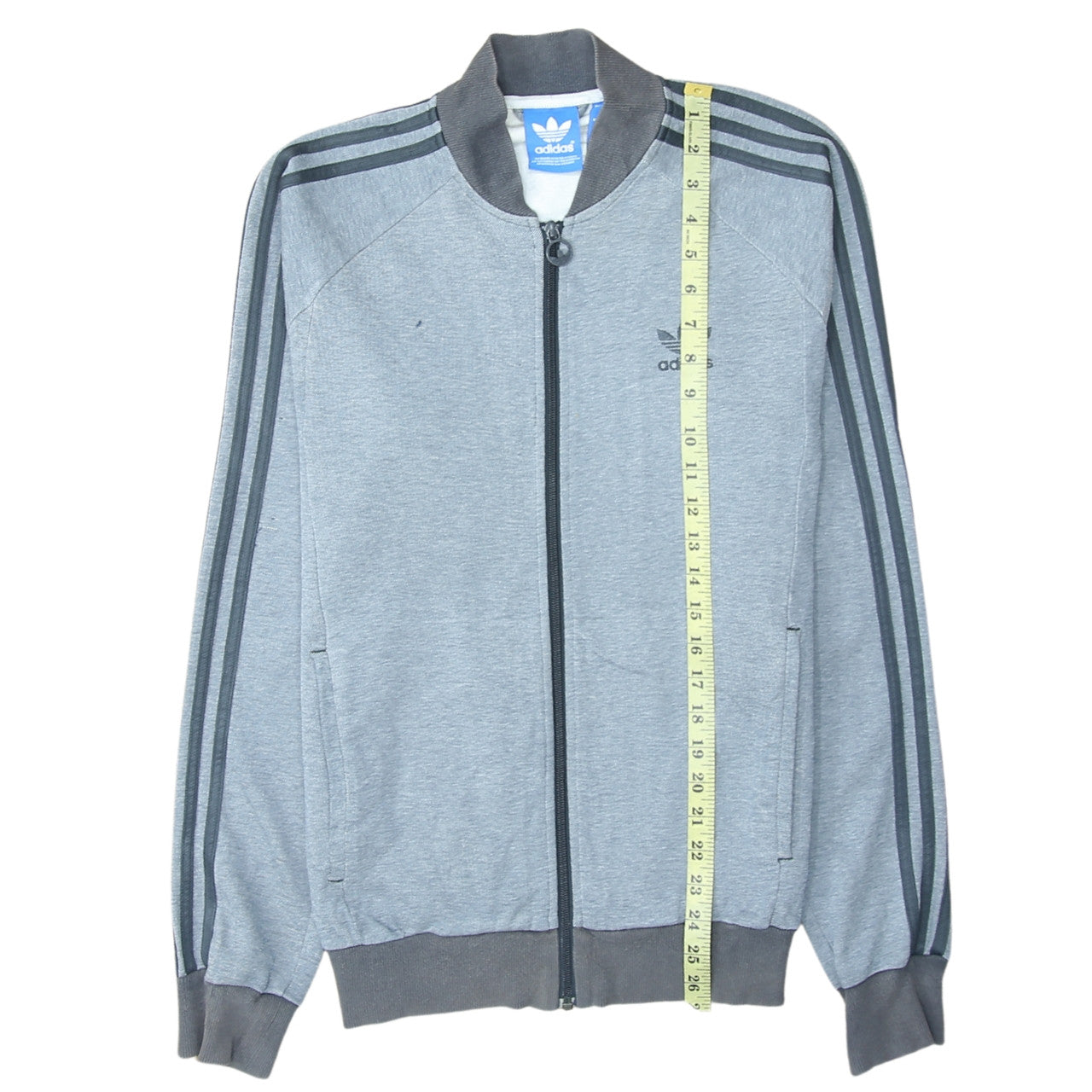 Adidas Men's Grey Full Zip Sweatshirt Small Classic Logo Track Style