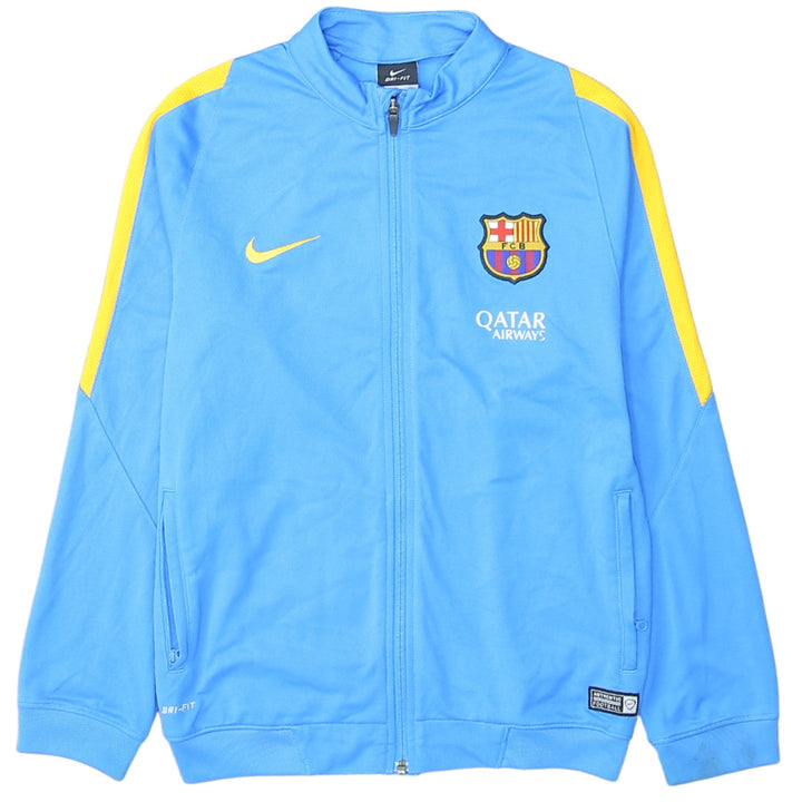 Nike Boys Blue Barcelona Full Zip Sweatshirt 12-13 Years Dri-FIT Polyester