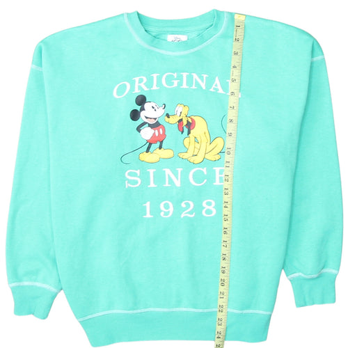 Disney x Primark Womens XS Green Mickey Pluto Graphic Sweatshirt