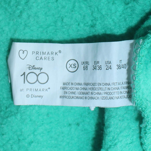 Disney x Primark Womens XS Green Mickey Pluto Graphic Sweatshirt