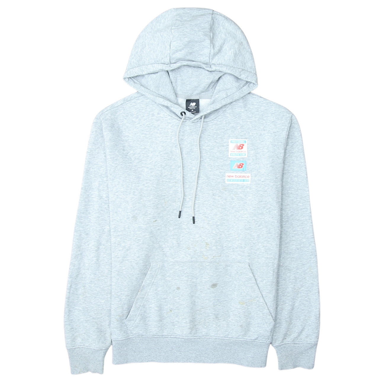 New Balance Mens Grey Pullover Hoodie M Graphic Athletic Style